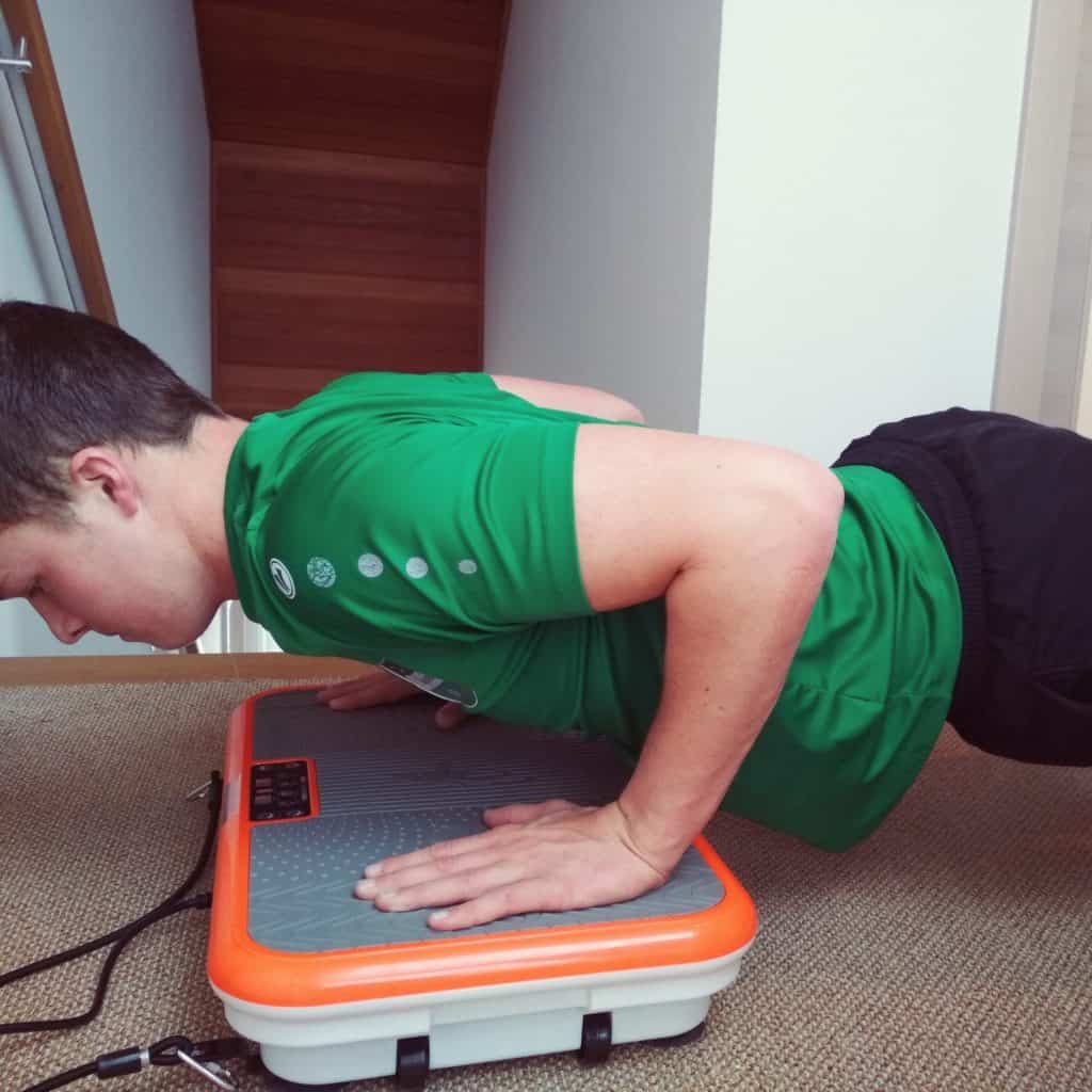 Pushups on a vibration machine