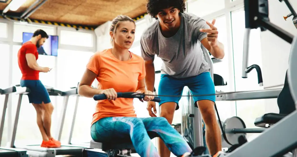 Woman on Rowing Machine