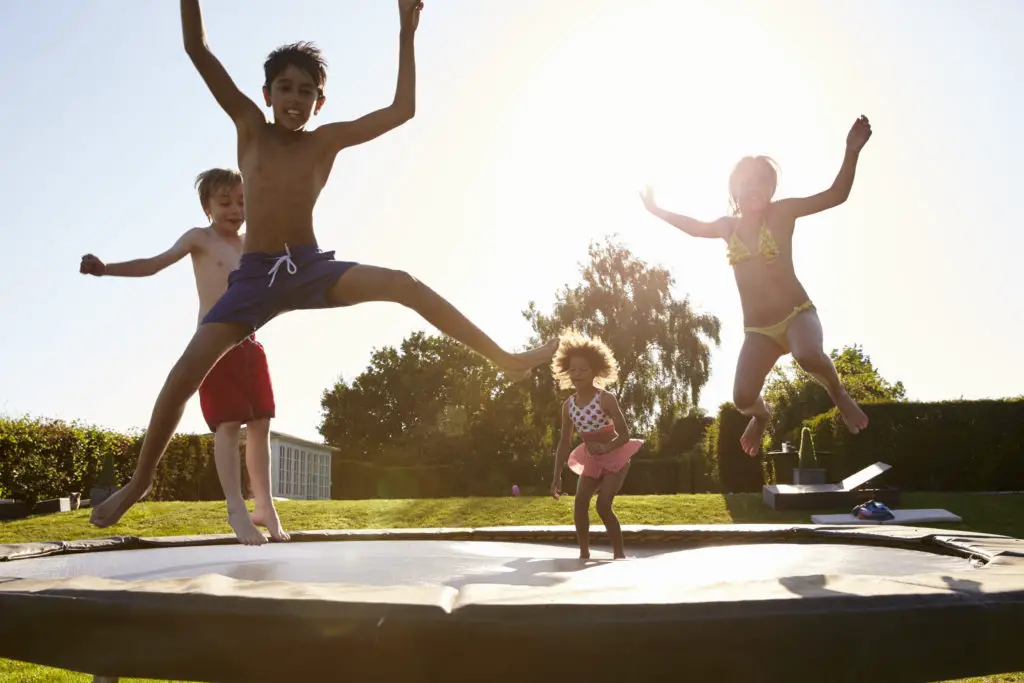 Children Kids on Trampoline