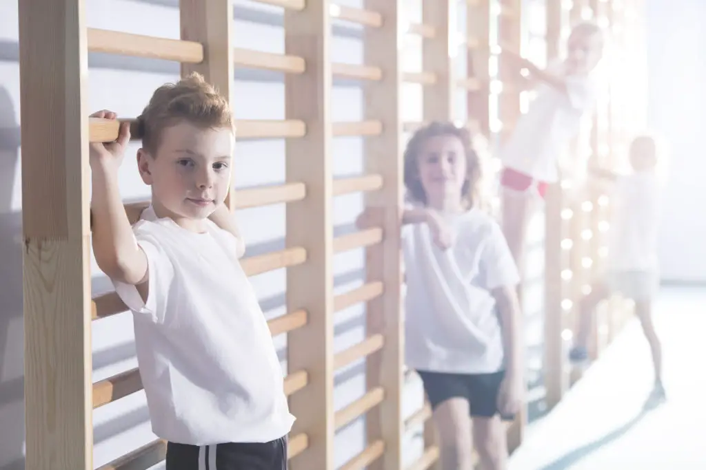 Kids on Wall Bars