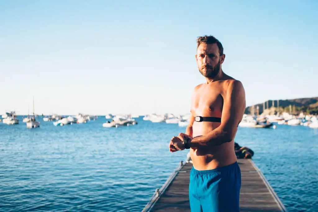 Swimmer with Chest Strap