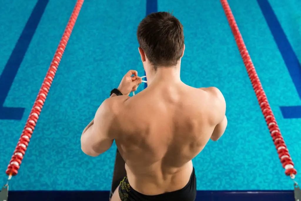 Man Preparing to Swim