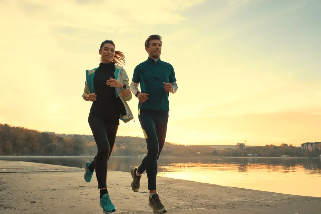 Couple Running in the Morning